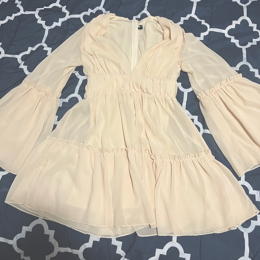 Deep V- neck flowy dress